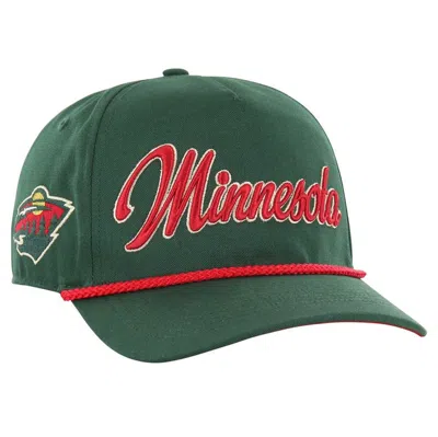 47 ' Green Minnesota Wild Overhand Logo Side Patch Hitch Adjustable Hat