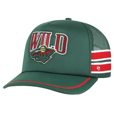 47 ' Green Minnesota Wild Sideband Stripes Trucker Snapback Hat