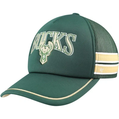 47 ' Hunter Green Milwaukee Bucks Sidebrand Stripes Trucker Adjustable Hat