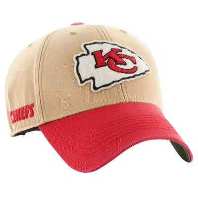 47 ' Khaki/red Kansas City Chiefs Dusted Sedgwick Mvp Adjustable Hat In Brown