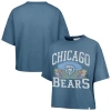 47 Brand '47  Mineral Blue Chicago Bears Florentina Montauk Cropped T-shirt In Blue