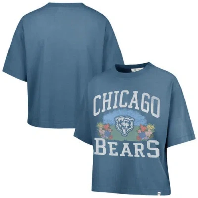 47 Brand '47  Mineral Blue Chicago Bears Florentina Montauk Cropped T-shirt