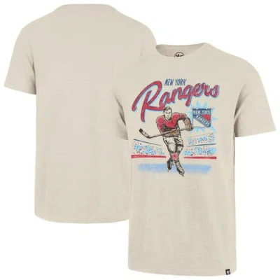 47 Brand '47  Natural New York Rangers Hockey Player Golden Age Scrum T-shirt In Neutral