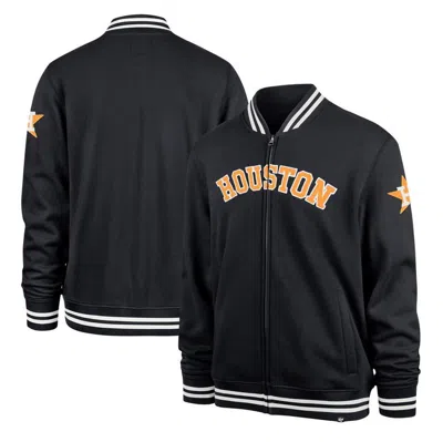 47 ' Navy Houston Astros Wax Pack Pro Camden Full-zip Track Jacket In Black