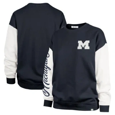 47 Brand '47  Navy Michigan Wolverines Double Header Rise Andie Pullover Sweatshirt