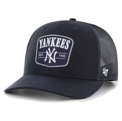 47 ' Navy New York Yankees Squad Trucker Adjustable Hat In Black