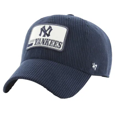 47 ' Navy New York Yankees Wax Pack Collection Corduroy Clean Up Adjustable Hat In Blue