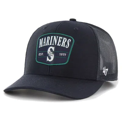 47 ' Navy Seattle Mariners Squad Trucker Adjustable Hat In Black
