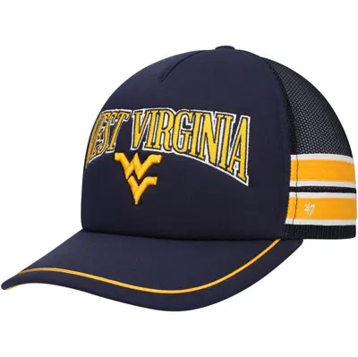 47 ' Navy West Virginia Mountaineers Sideband Trucker Adjustable Hat In Blue
