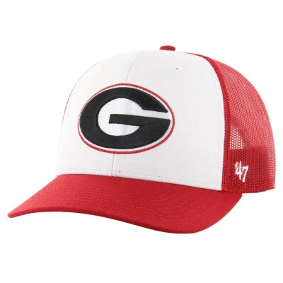 47 ' Red Georgia Bulldogs Freshman Trucker Adjustable Hat In White