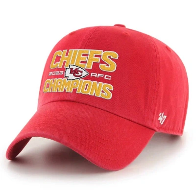 47 '  Red Kansas City Chiefs 2023 Afc Champions Clean Up Adjustable Hat