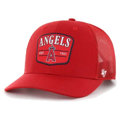 47 ' Red Los Angeles Angels Squad Trucker Adjustable Hat In White