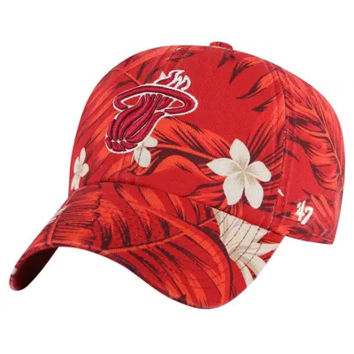 47 ' Red Miami Heat Tropicalia Floral Clean Up Adjustable Hat