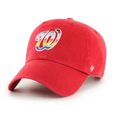 47 '  Red Washington Nationals Team Pride Clean Up Adjustable Hat
