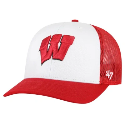 47 ' Red Wisconsin Badgers Freshman Trucker Adjustable Hat In White