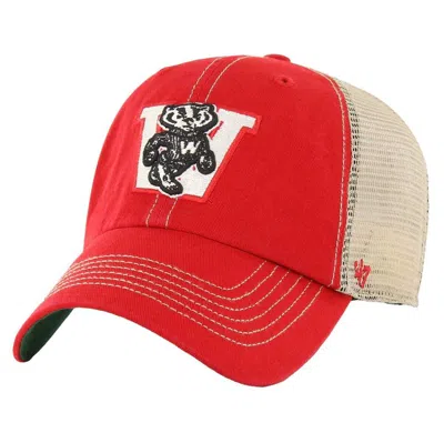 47 ' Red Wisconsin Badgers Trawler Clean Up Adjustable Hat