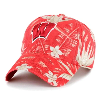 47 ' Red Wisconsin Badgers Tropicalia Clean Up Adjustable Hat