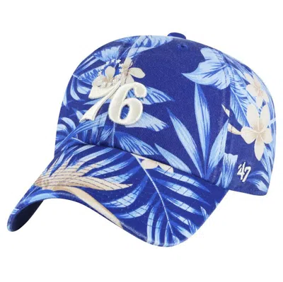 47 ' Royal Philadelphia 76ers Tropicalia Floral Clean Up Adjustable Hat