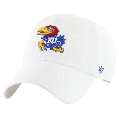 47 ' White Kansas Jayhawks Clean Up Adjustable Hat