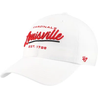 47 ' White Louisville Cardinals Sidney Clean Up Adjustable Hat