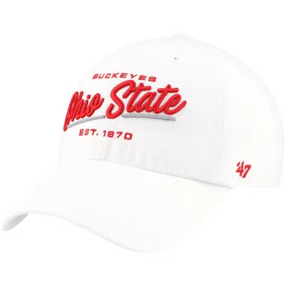 47 ' White Ohio State Buckeyes Sidney Clean Up Adjustable Hat