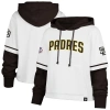 47 Brand '47 White San Diego Padres Trifecta Shortstop Cropped Pullover Hoodie
