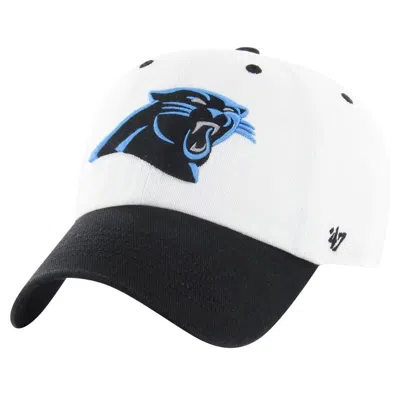 47 ' White/black Carolina Panthers Double Header Diamond Clean Up Adjustable Hat