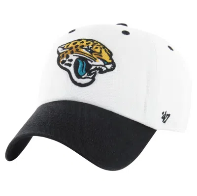 47 ' White/black Jacksonville Jaguars Double Header Diamond Clean Up Adjustable Hat