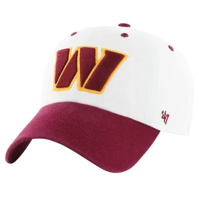 47 ' White/burgundy Washington Commanders Double Header Diamond Clean Up Adjustable Hat
