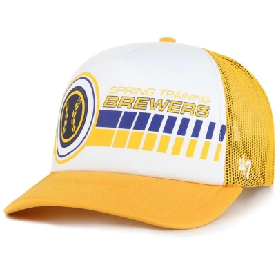 47 '  White/gold Milwaukee Brewers 2024 Spring Training Foam Trucker Adjustable Hat In Orange