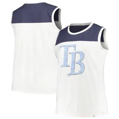 47 ' White/navy Tampa Bay Rays Plus Size Waist Length Muscle Tank Top