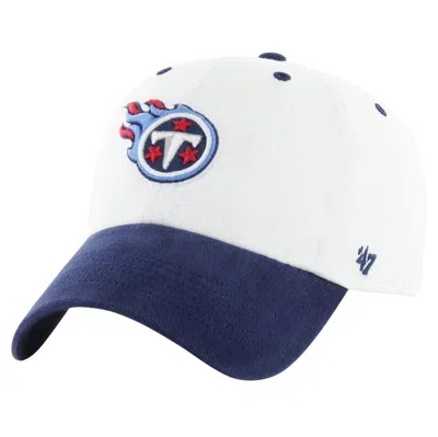 47 ' White/navy Tennessee Titans Double Header Diamond Clean Up Adjustable Hat
