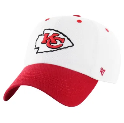 47 ' White/red Kansas City Chiefs Double Header Diamond Clean Up Adjustable Hat