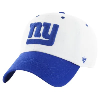 47 ' White/royal New York Giants Double Header Diamond Clean Up Adjustable Hat