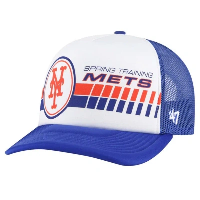 47 '  White/royal New York Mets 2024 Spring Training Foam Trucker Adjustable Hat