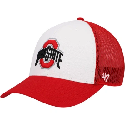 47 ' White/scarlet Ohio State Buckeyes Freshman Trucker Adjustable Hat