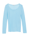 CHARLOTT CHARLOTT WOMAN SWEATER AZURE SIZE L CELLULOSE DIACETATE, METALLIC POLYESTER, NYLON