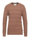 Hermitage Man Sweater Camel Size Xl Acrylic, Nylon In Beige