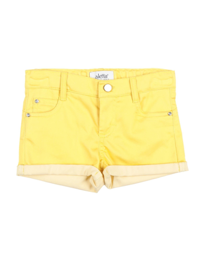 Aletta Kids'  Toddler Girl Shorts & Bermuda Shorts Yellow Size 4 Cotton, Polyester, Elastane