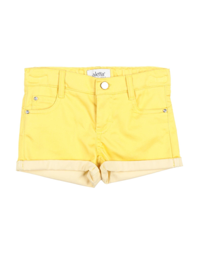 Aletta Babies'  Toddler Girl Shorts & Bermuda Shorts Yellow Size 4 Cotton, Polyester, Elastane