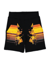 Neil Barrett Fire Print Track Shorts In Black