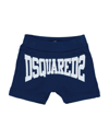 Dsquared2 Babies'  Newborn Boy Shorts & Bermuda Shorts Midnight Blue Size 3 Cotton, Elastane In Dark Blue