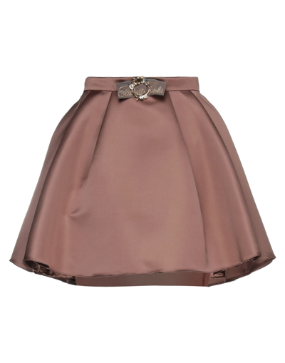 Elisabetta Franchi Mini Skirts In Light Brown