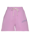 Msgm Logo-print Track Short In Malve In Purple