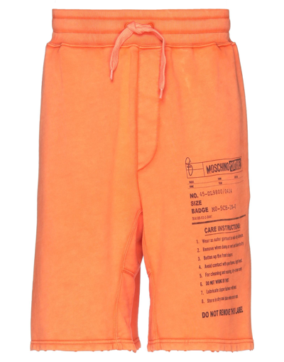 Moschino Man Shorts & Bermuda Shorts Orange Size 36 Cotton