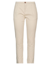 Siviglia White Woman Pants Beige Size 30 Cotton, Elastane