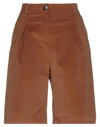 Souvenir Woman Shorts & Bermuda Shorts Brown Size Xs Cotton, Elastic Fibres