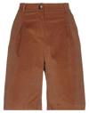 Souvenir Woman Shorts & Bermuda Shorts Brown Size Xs Cotton, Elastic Fibres In Brown