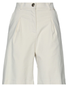 Souvenir Woman Shorts & Bermuda Shorts Ivory Size Xs Cotton, Elastic Fibres In White