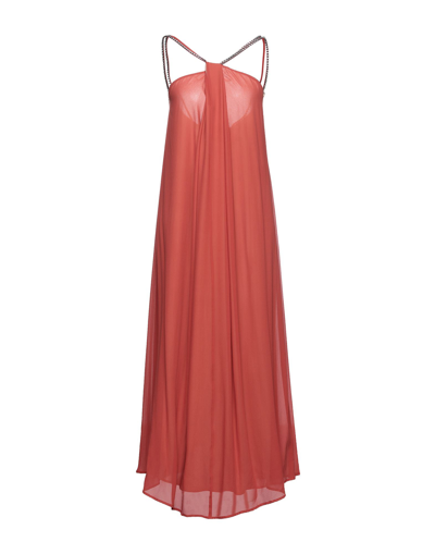 Erika Cavallini Long Dresses In Brick Red